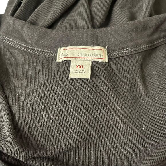 GAP Womens Plus 2XL Blouse Sleeveless Long Tank Solid Black Soft Stretch Tee - Picture 2 of 10